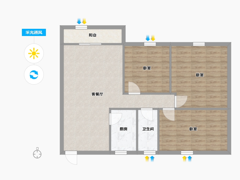 广东省-深圳市-百合星城一期-77.02-户型库-采光通风