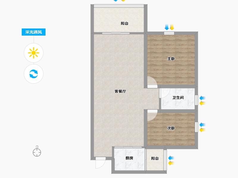 广东省-深圳市-美丽AAA花园-79.42-户型库-采光通风