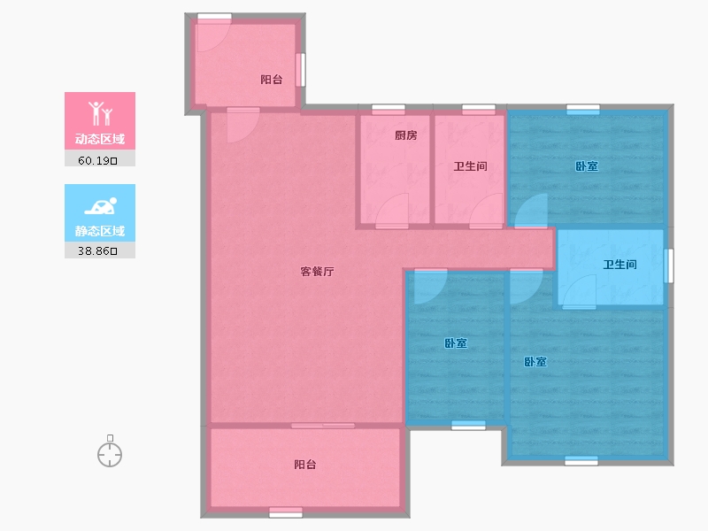 广东省-深圳市-佳兆业茗萃园(一期)-90.15-户型库-动静分区