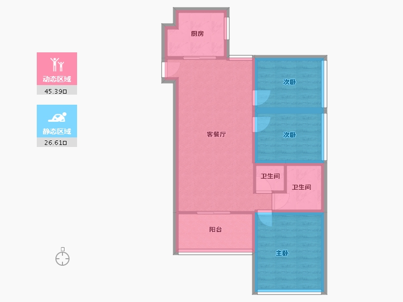 广东省-深圳市-万科红(四期)-63.52-户型库-动静分区