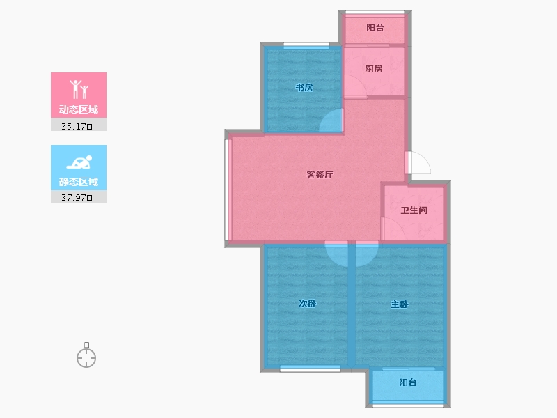 广东省-深圳市-玉岭花园-65.32-户型库-动静分区