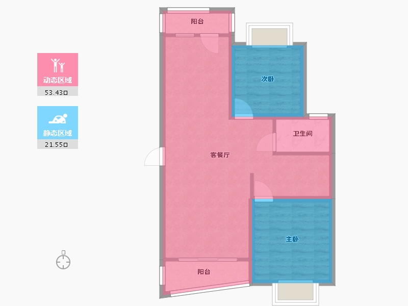 广东省-深圳市-丰泽湖山庄-67.17-户型库-动静分区