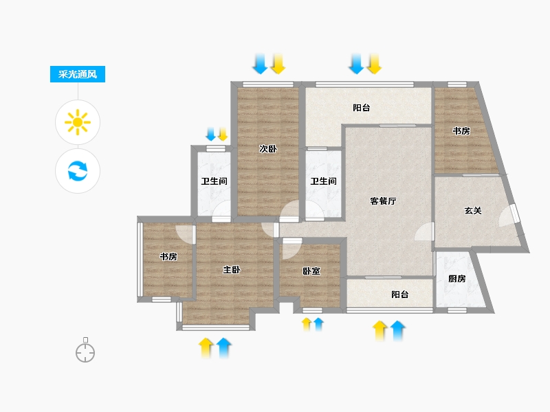 广东省-深圳市-聚龙苑-107.37-户型库-采光通风