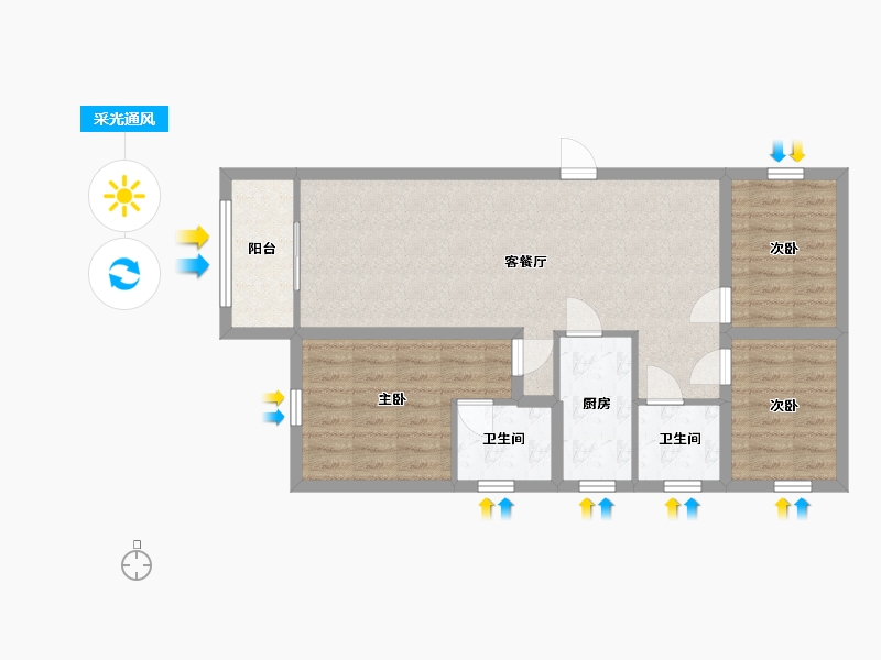 广东省-深圳市-汇龙苑-77.75-户型库-采光通风