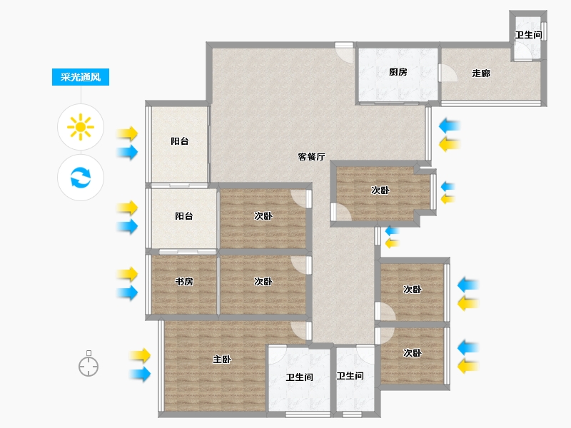 广东省-深圳市-幸福城二期-174.07-户型库-采光通风