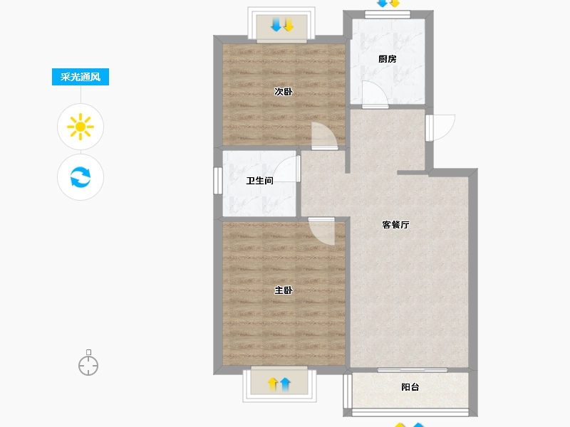 天津-天津市-竹沁园-69.00-户型库-采光通风