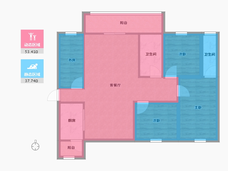 广东省-深圳市-和成世纪名园-80.82-户型库-动静分区