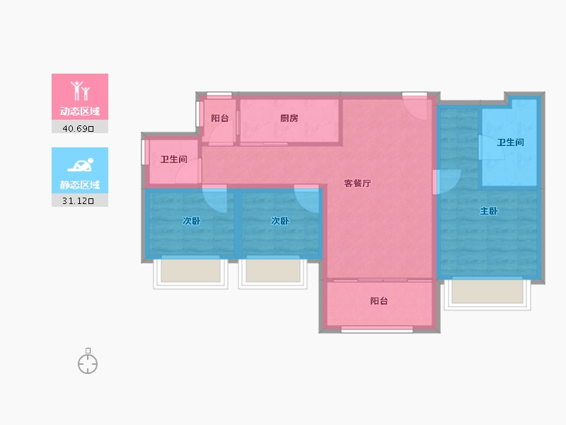 广东省-深圳市-联美新天地华府-63.14-户型库-动静分区