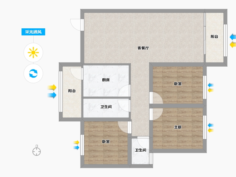 广东省-深圳市-西头东苑-77.48-户型库-采光通风