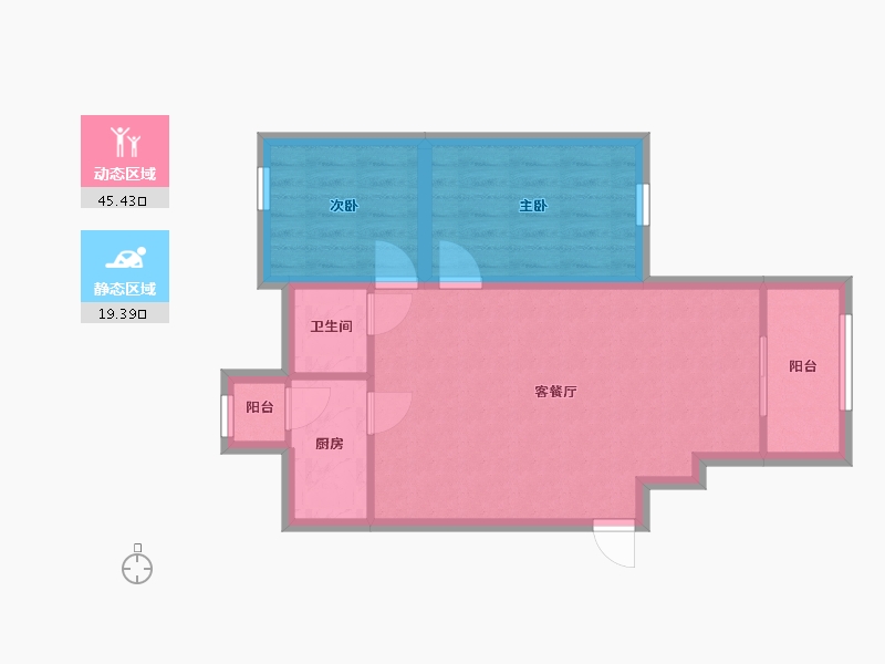 广东省-深圳市-锦绣江南一二三期-57.95-户型库-动静分区