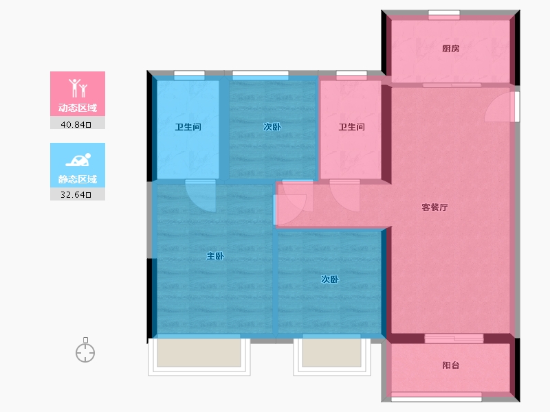 河南省-郑州市-龙湖天境-78.40-户型库-动静分区