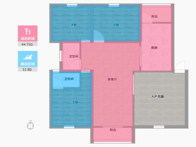 广东省-深圳市-中海怡美山庄-85.00-户型库-动静分区