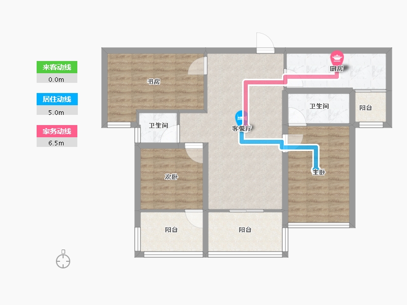 广东省-深圳市-宜城风景花园-80.41-户型库-动静线