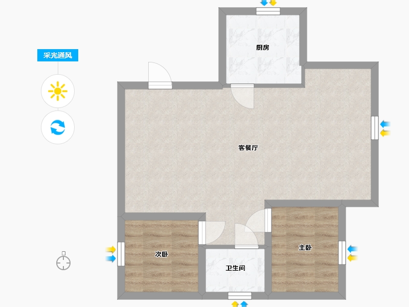 广东省-深圳市-金庸阁一期-59.06-户型库-采光通风