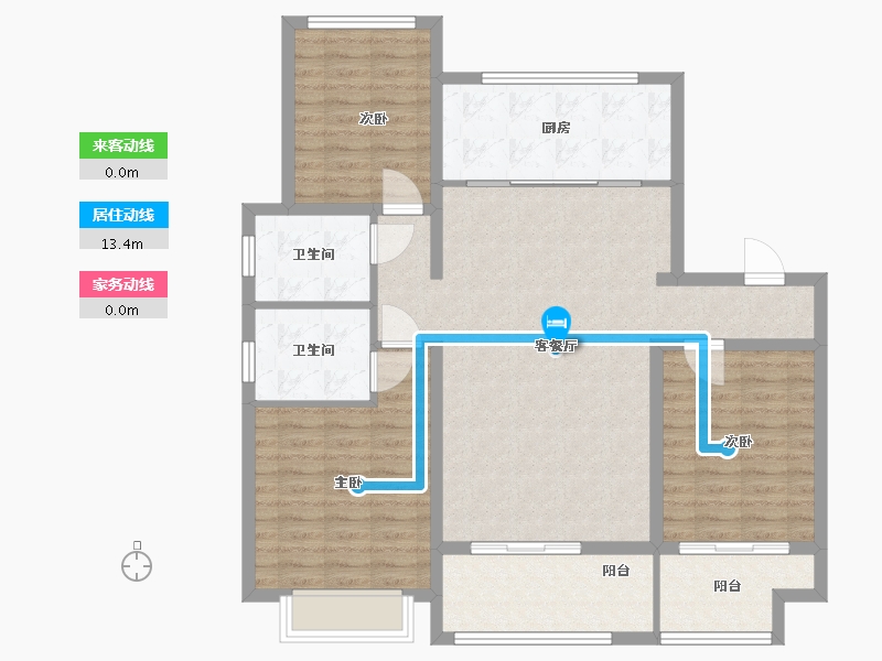 河北省-邯郸市-魏州幸福小区项目部-108.86-户型库-动静线