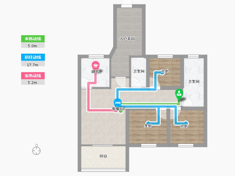 广东省-深圳市-汇龙湾花园-64.41-户型库-动静线