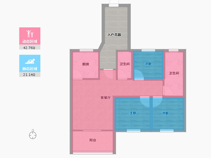 广东省-深圳市-汇龙湾花园-64.41-户型库-动静分区