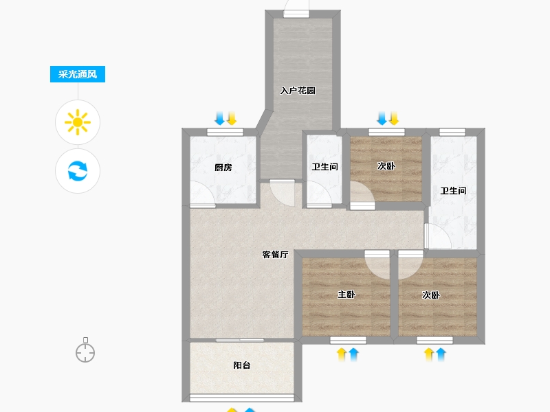 广东省-深圳市-汇龙湾花园-64.41-户型库-采光通风