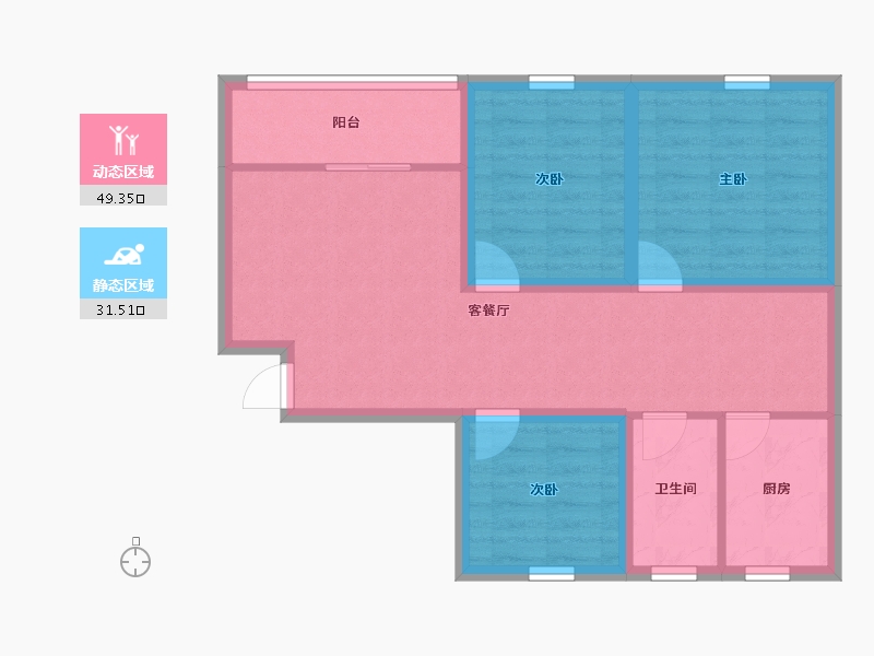 广东省-深圳市-滢水山庄二区-71.70-户型库-动静分区