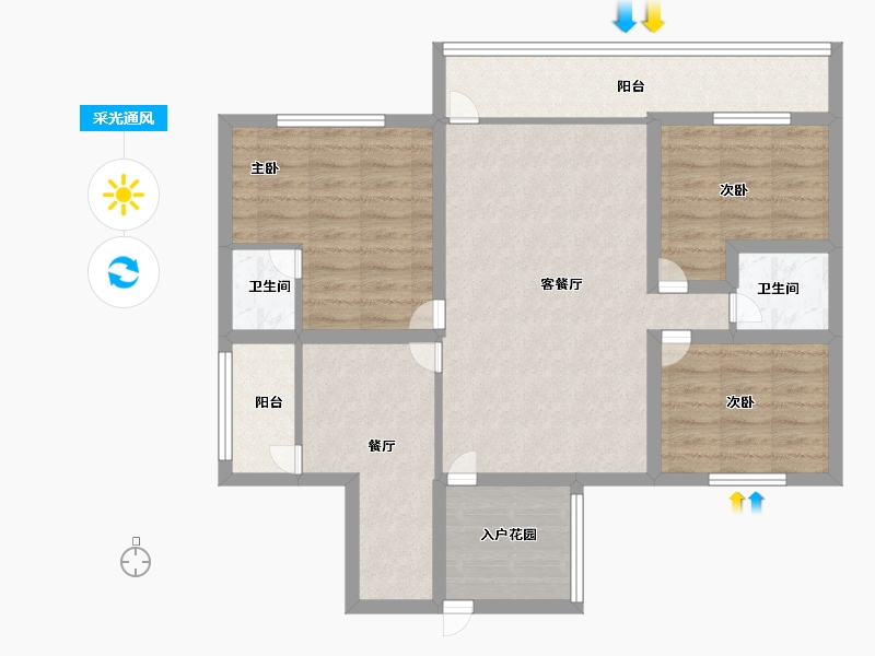 广东省-深圳市-聚龙苑-86.00-户型库-采光通风