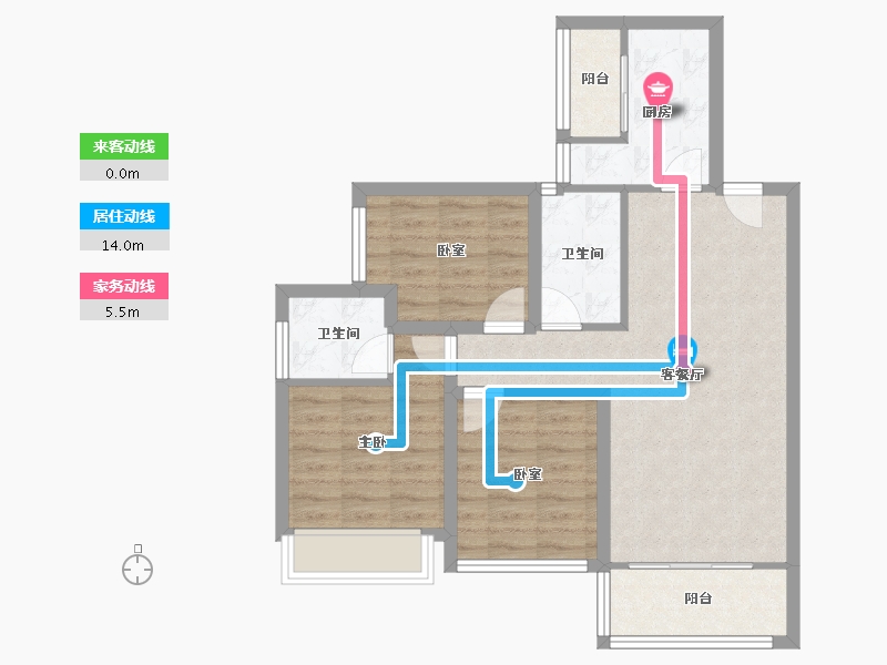 广东省-深圳市-佳华领域广场一期-74.61-户型库-动静线