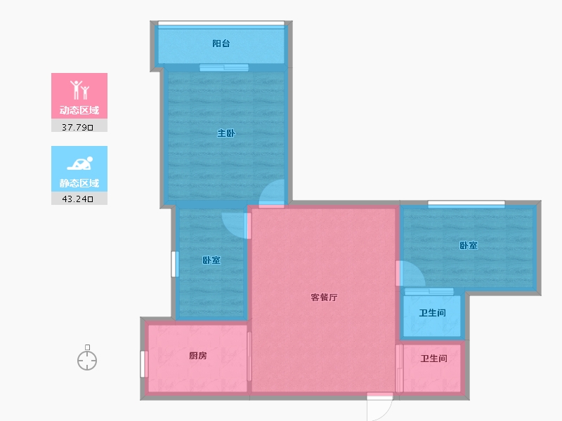 黑龙江省-鹤岗市-振兴小区-72.02-户型库-动静分区