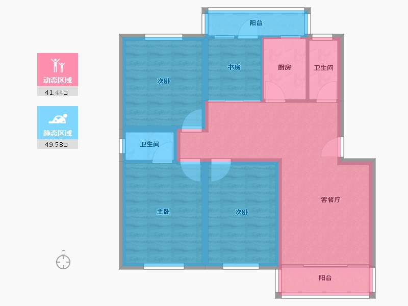 广东省-深圳市-宏兴苑-80.87-户型库-动静分区