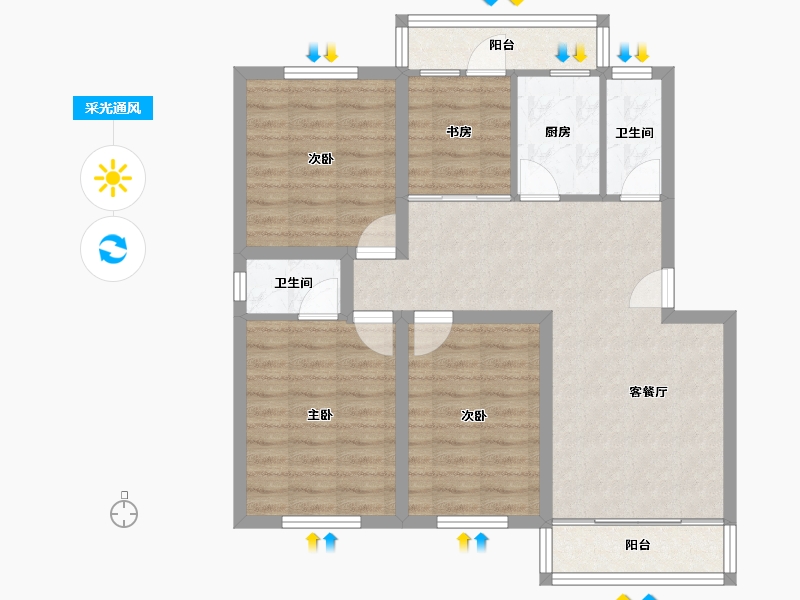 广东省-深圳市-宏兴苑-80.87-户型库-采光通风