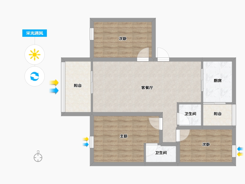 广东省-深圳市-桦润馨居-73.05-户型库-采光通风