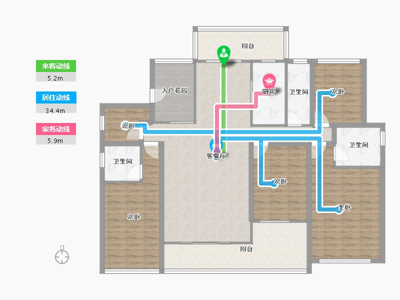 广东省-深圳市-卓弘高尔夫雅苑-150.52-户型库-动静线