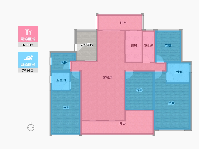 广东省-深圳市-卓弘高尔夫雅苑-150.52-户型库-动静分区