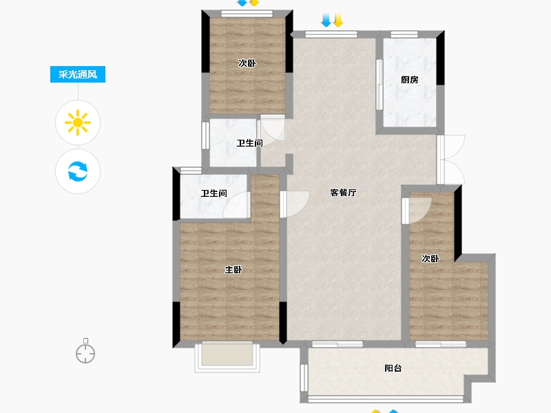 安徽省-安庆市-政务未来城-99.52-户型库-采光通风