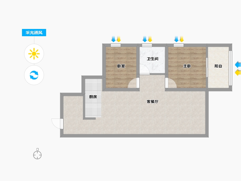 广东省-深圳市-城投七里香榭-65.56-户型库-采光通风