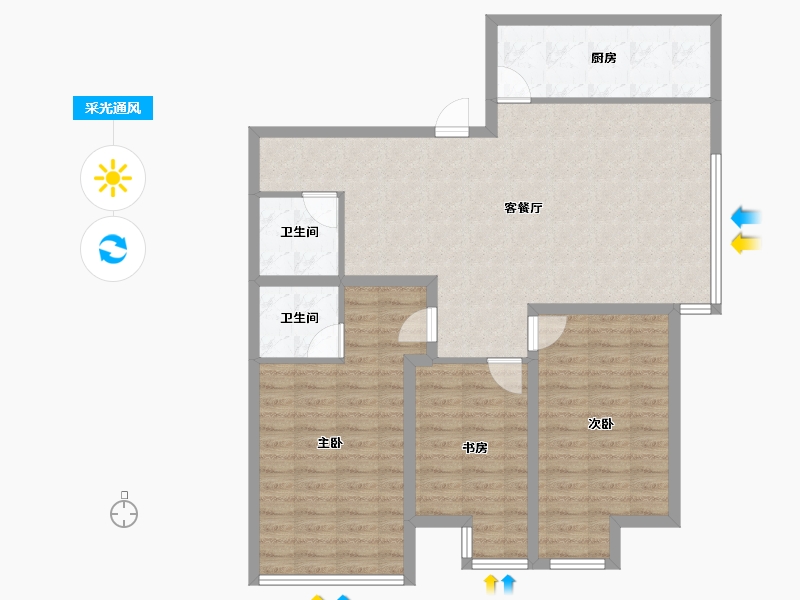 广东省-深圳市-富源居-101.93-户型库-采光通风