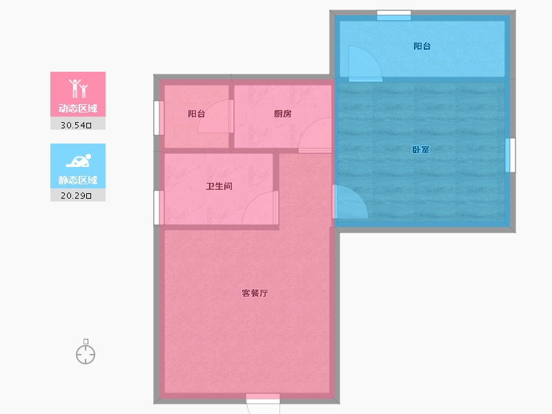 广东省-深圳市-宝龙花园-45.45-户型库-动静分区