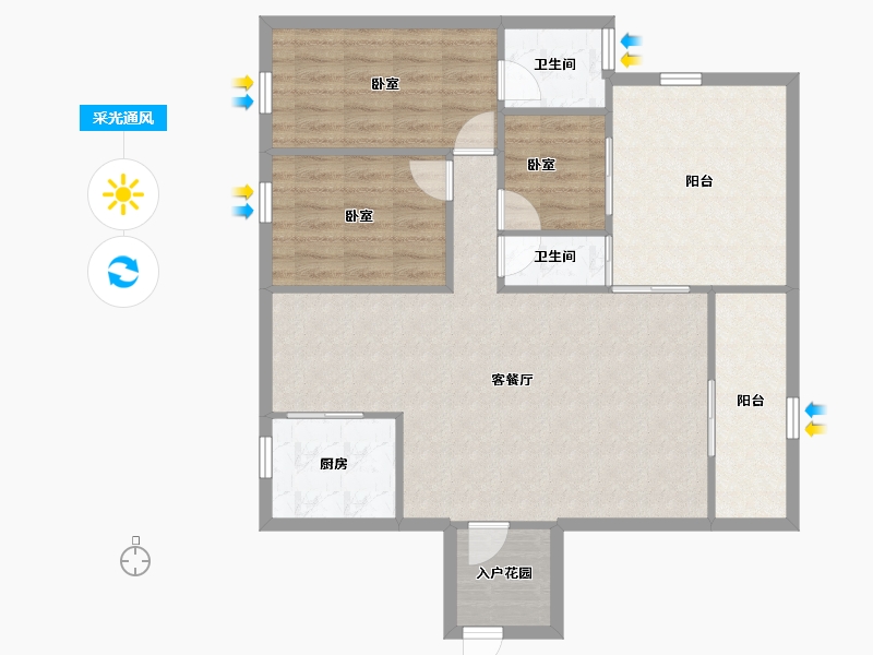 广东省-深圳市-聚龙苑-92.96-户型库-采光通风