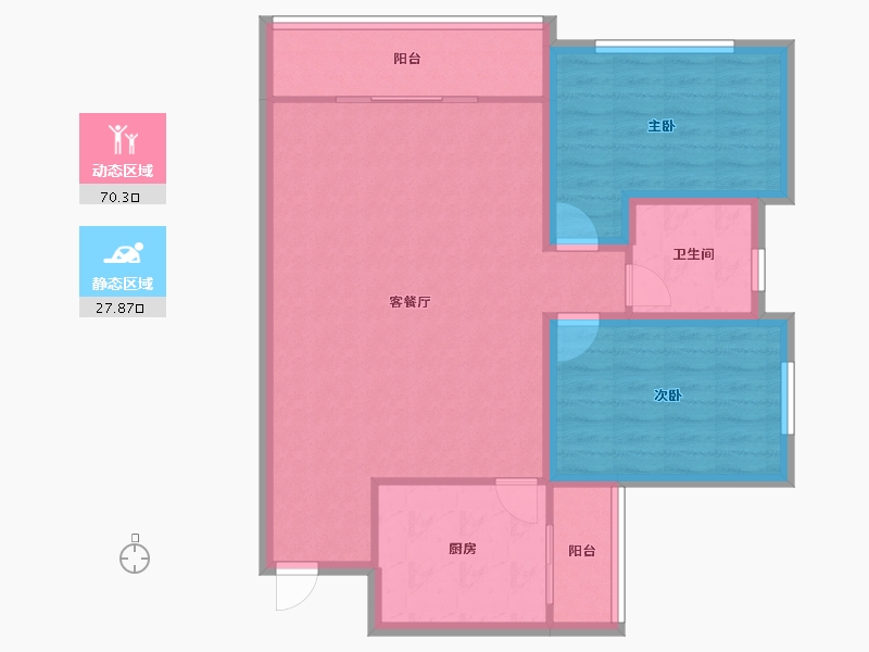 黑龙江省-鹤岗市-蓝漪花园-88.72-户型库-动静分区