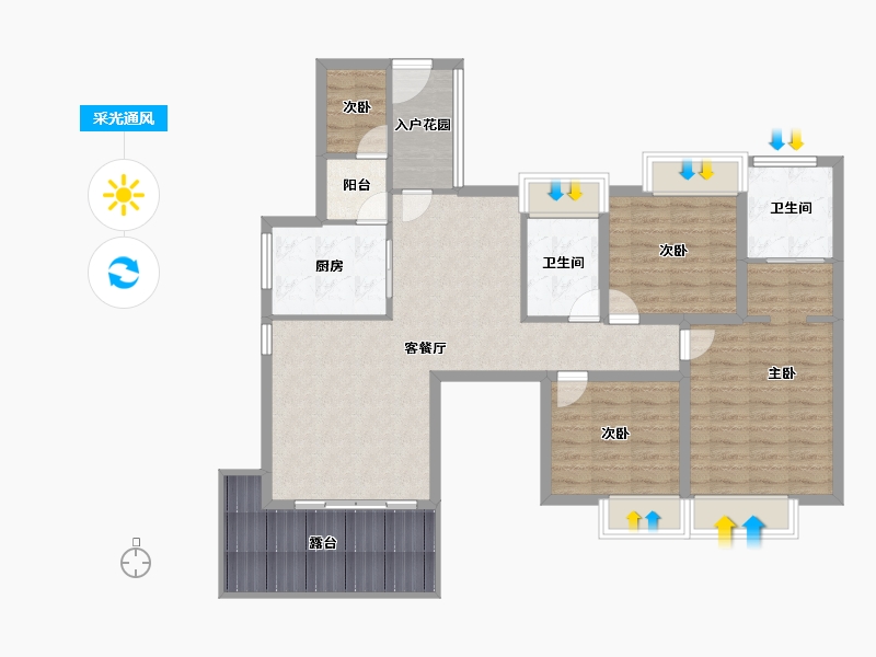 黑龙江省-鹤岗市-澳城花园(北区)-107.20-户型库-采光通风