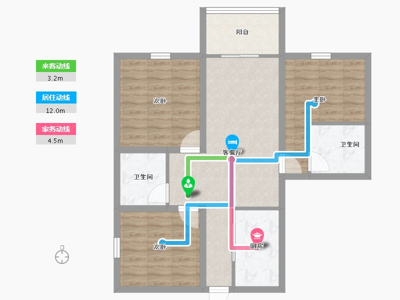 广东省-深圳市-卓越皇后道-71.96-户型库-动静线