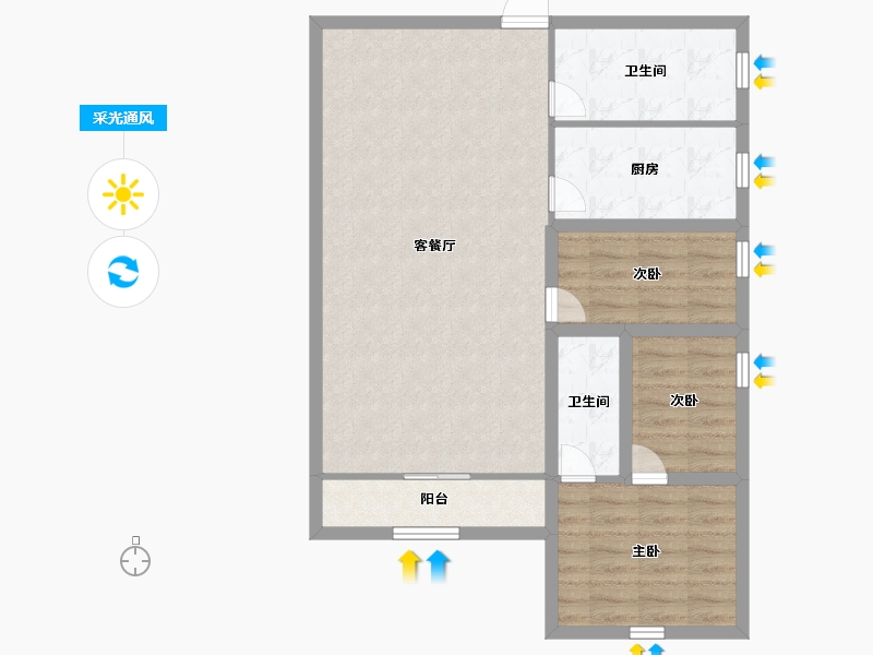 黑龙江省-鹤岗市-华府假日-83.20-户型库-采光通风