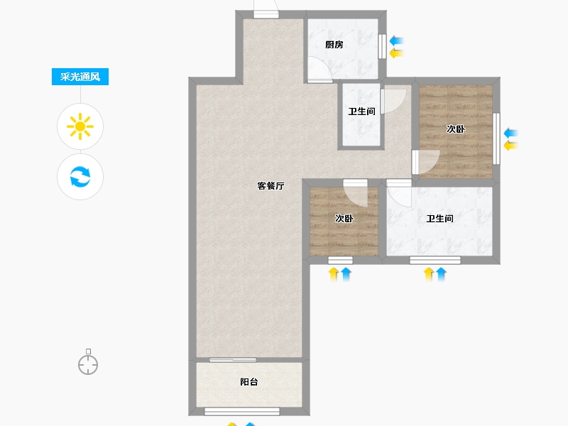 广东省-深圳市-新城市花园-74.39-户型库-采光通风