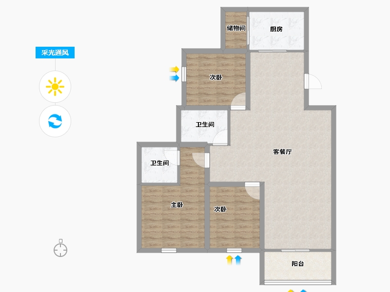 广东省-深圳市-世纪春城二期-98.09-户型库-采光通风