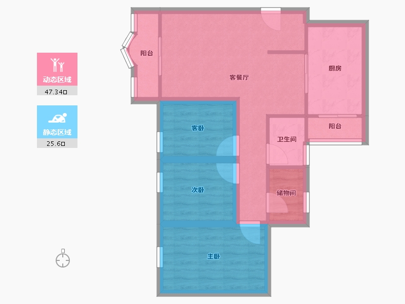 广东省-深圳市-欧意轩花园-64.19-户型库-动静分区