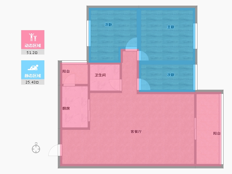 广东省-深圳市-滢水山庄一区-68.00-户型库-动静分区