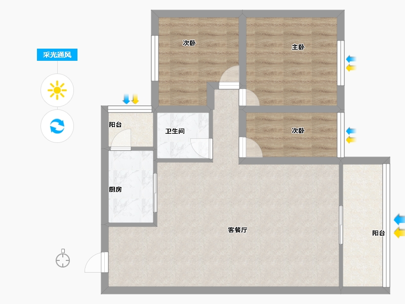 广东省-深圳市-滢水山庄一区-68.00-户型库-采光通风