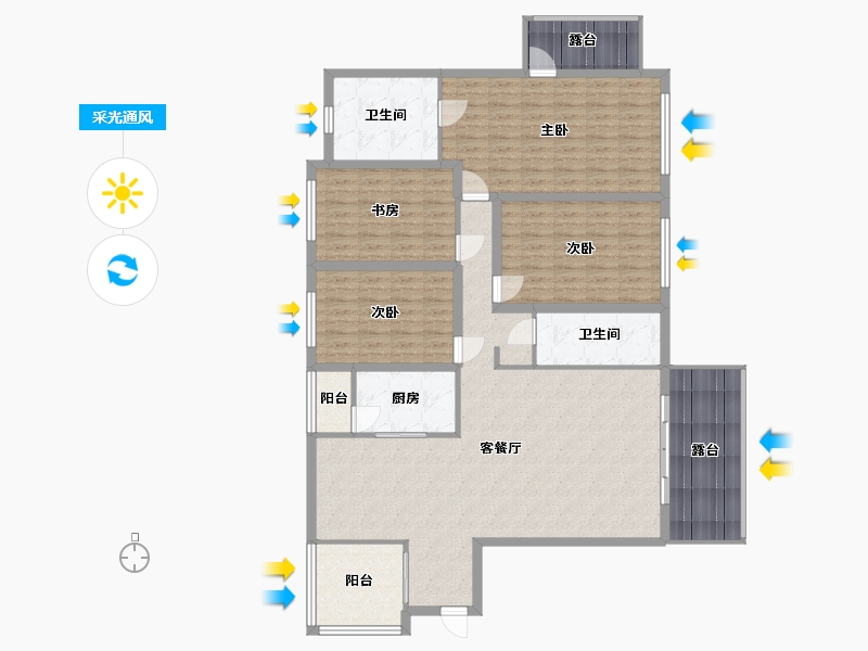 广东省-深圳市-锦绣御园-154.33-户型库-采光通风