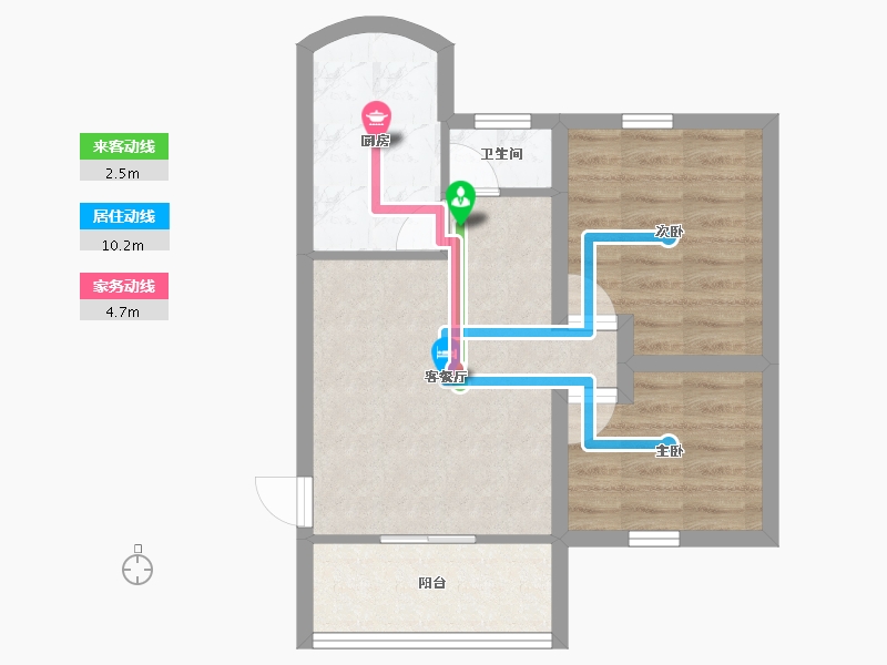 黑龙江省-鹤岗市-招北小区-50.66-户型库-动静线