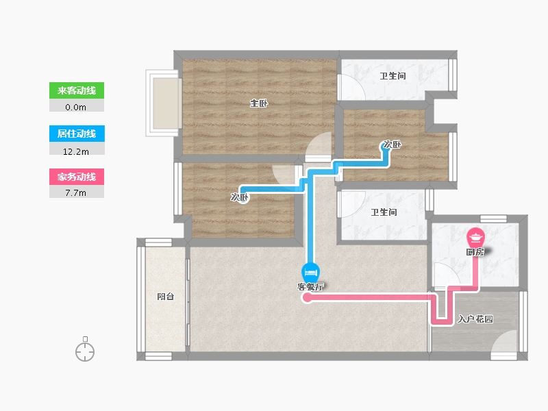 广东省-深圳市-龙华新华苑一期-74.79-户型库-动静线