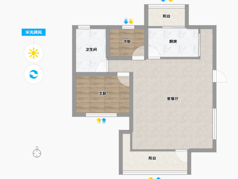 广东省-深圳市-锦绣江南一二三期-67.28-户型库-采光通风