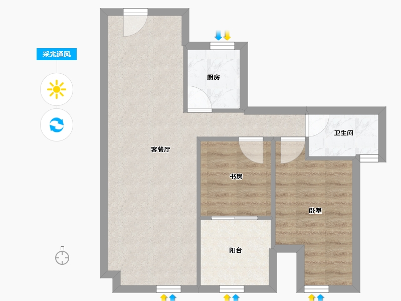 广东省-深圳市-世纪春城四期-53.71-户型库-采光通风